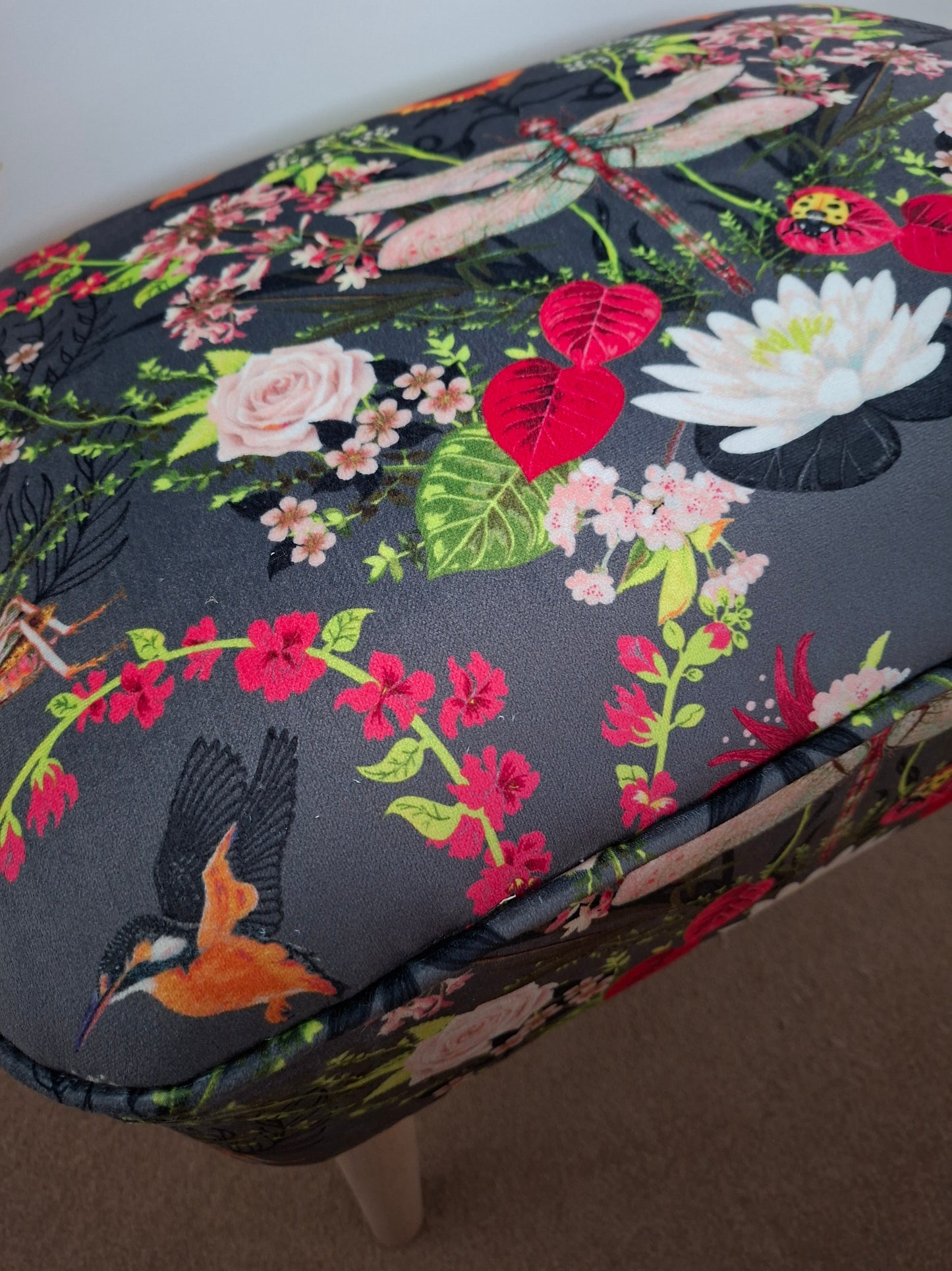 Contemporary Footstool in Garden Treasures Steel by Becca Who
