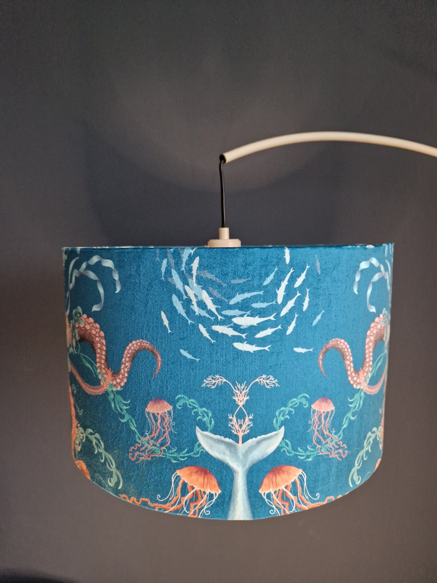 Becca Who Ocean Treasures Blue Bay with Gold Mirror Lining - 40cm Drum Lampshade