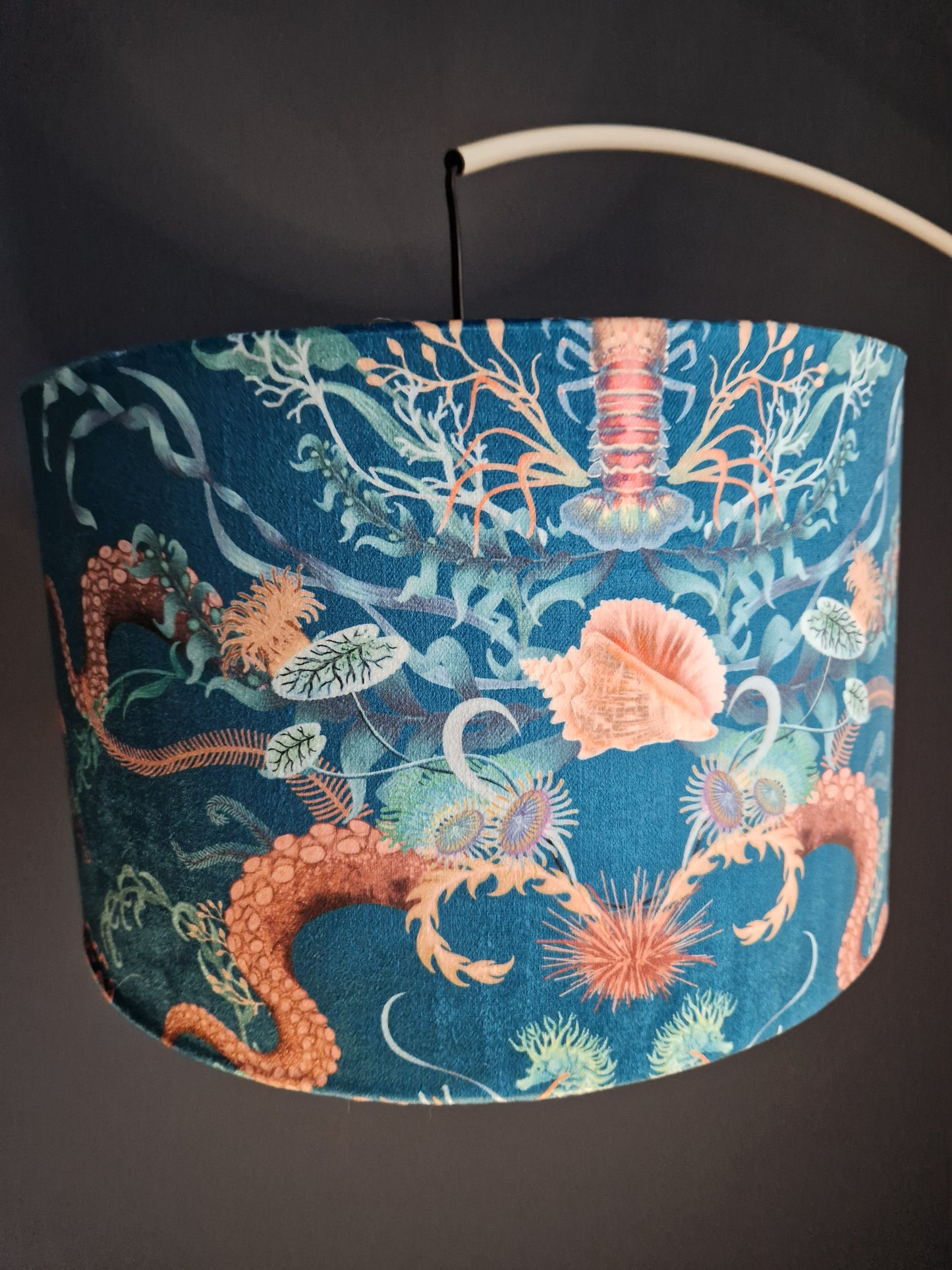Becca Who Ocean Treasures Blue Bay with Gold Mirror Lining - 40cm Drum Lampshade