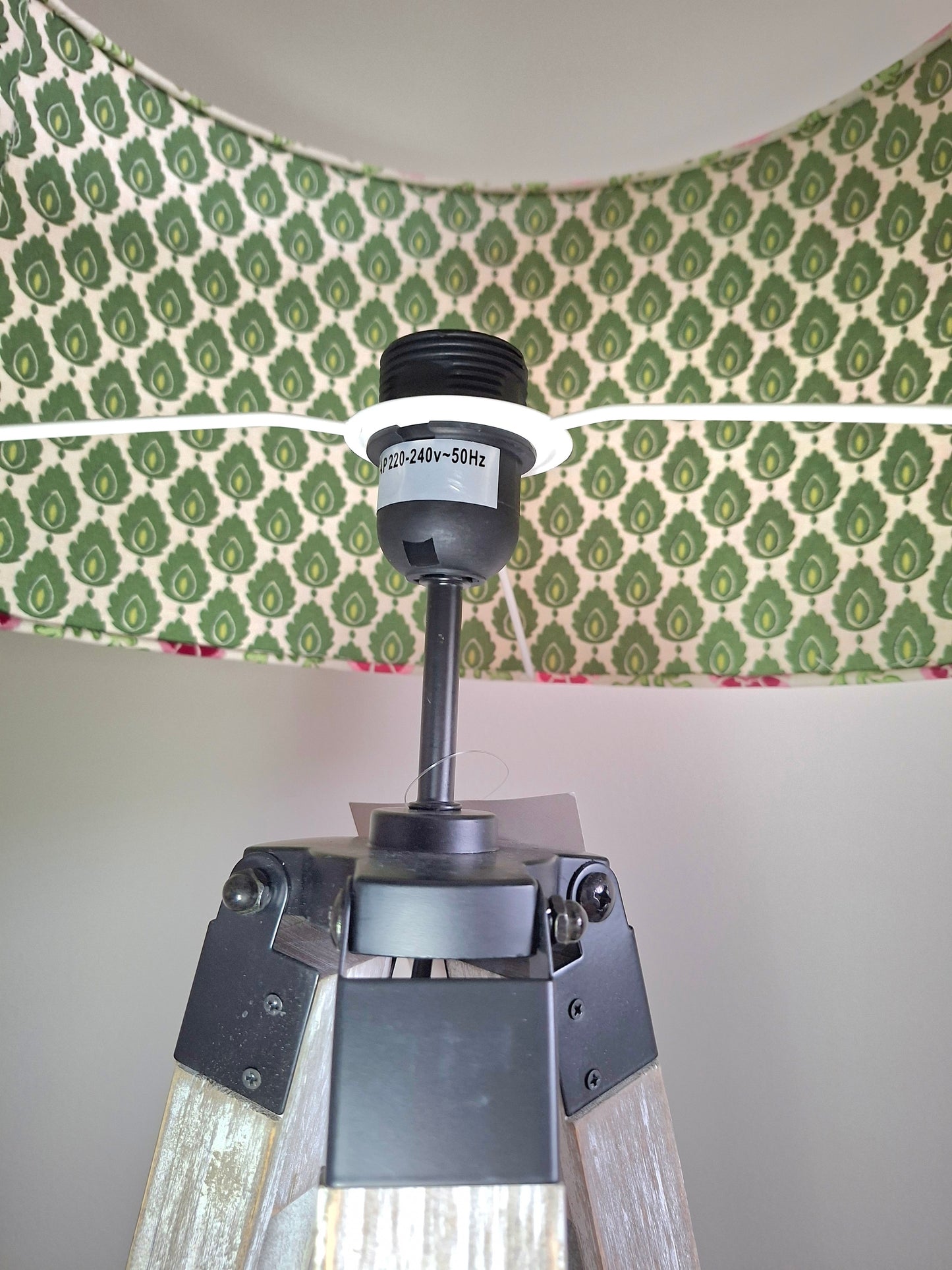 ILiv Patola Carmine Daisy Flower Drum Lampshade lined with Odila in Juniper