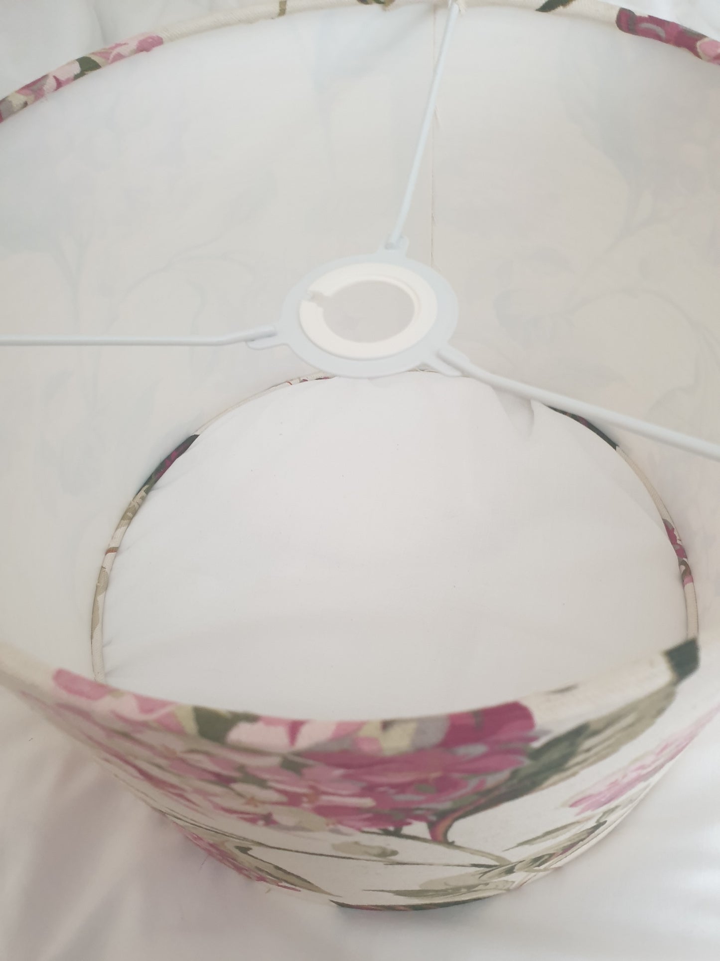 Laura Ashley Drum Lampshade in Pink and Natural Hydrangea