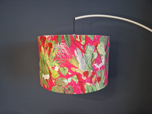 Tropical Foliage Exotic Cerise Drum Lampshade