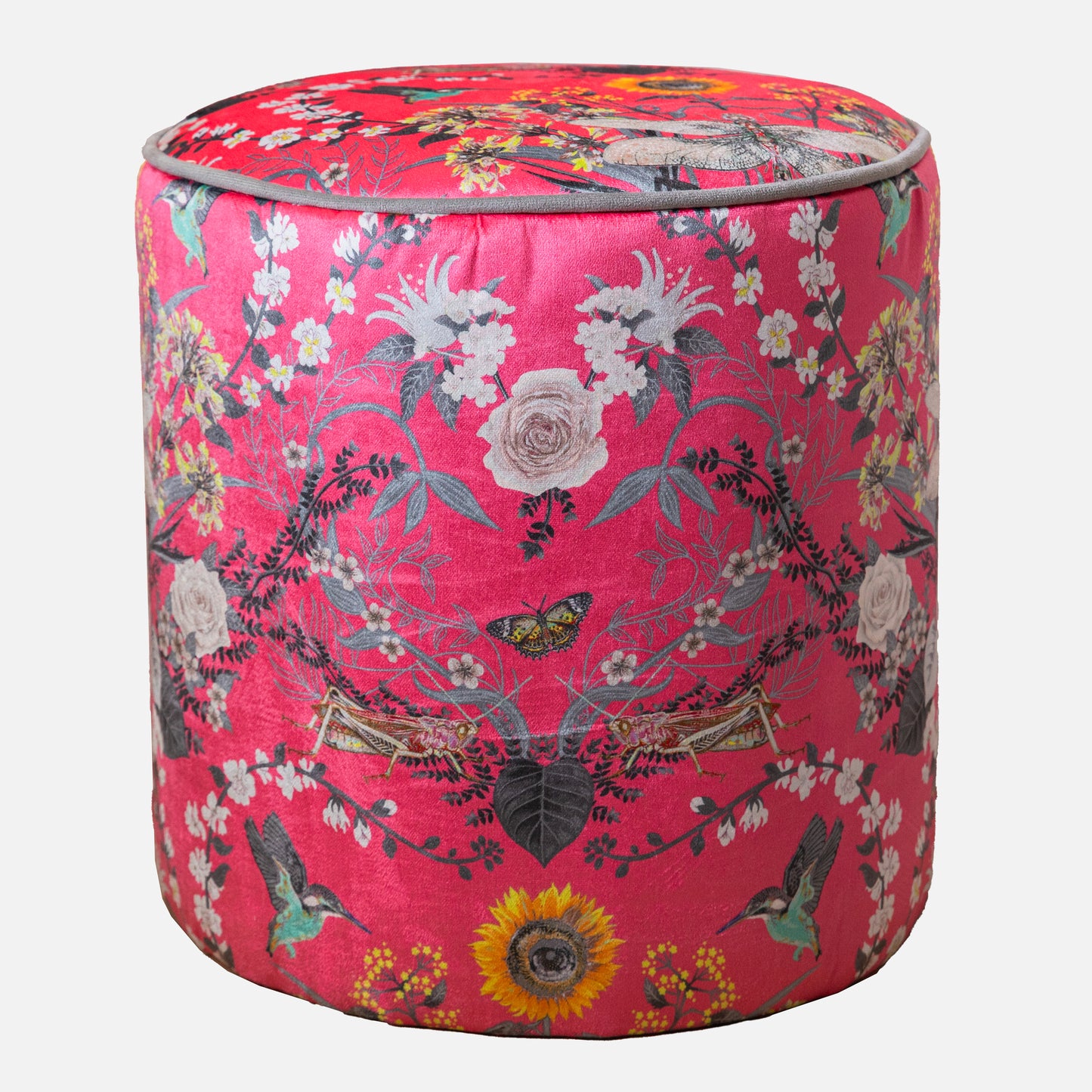Drum Stool in Garden Treasures Candy Pink by Becca Who