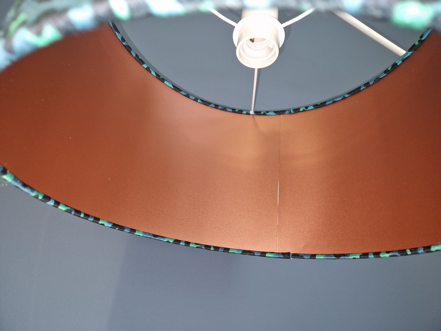Becca Who Leopard Print in Blue Copper Lined Drum Lampshade