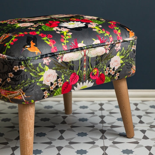Contemporary Footstool in Garden Treasures Steel by Becca Who