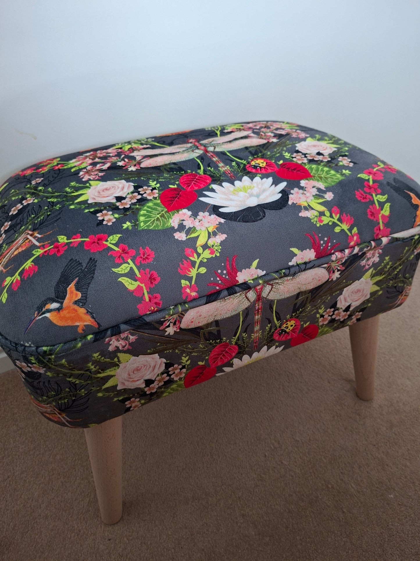 Contemporary Footstool in Garden Treasures Steel by Becca Who