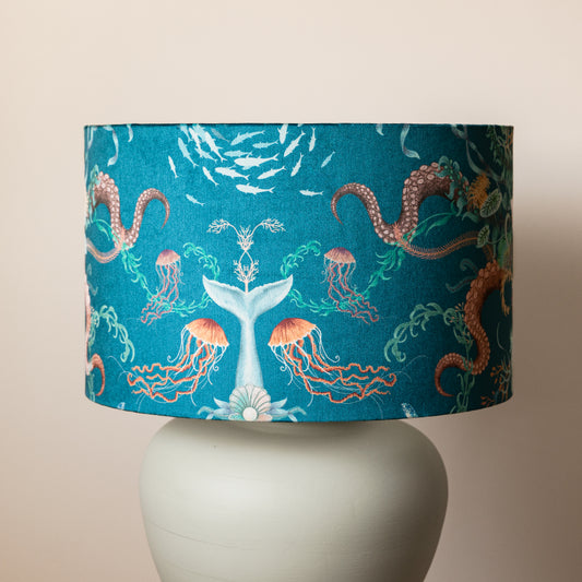 Becca Who Ocean Treasures Blue Bay - 40cm Drum Lampshade