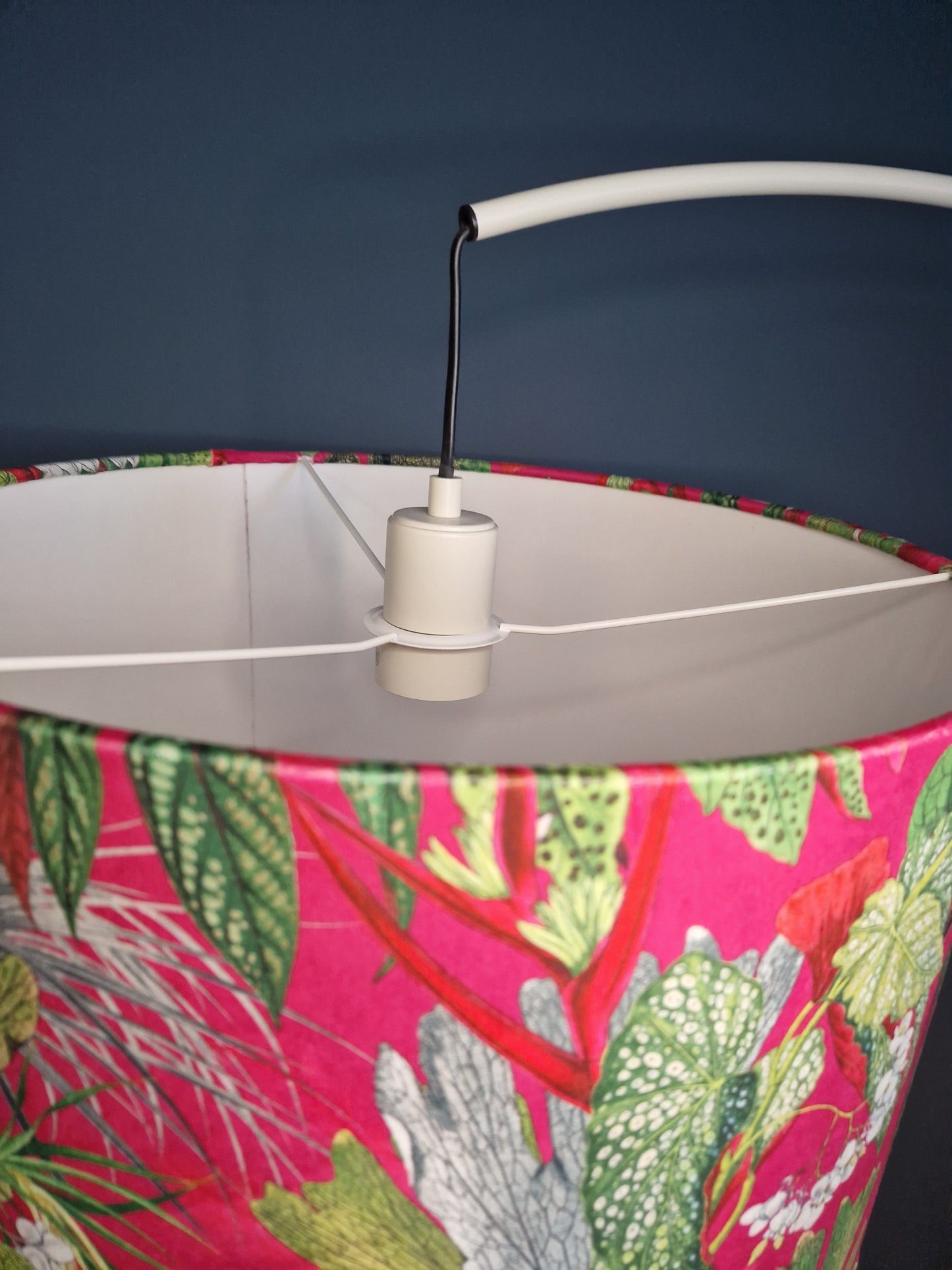 Tropical Foliage Exotic Cerise Drum Lampshade