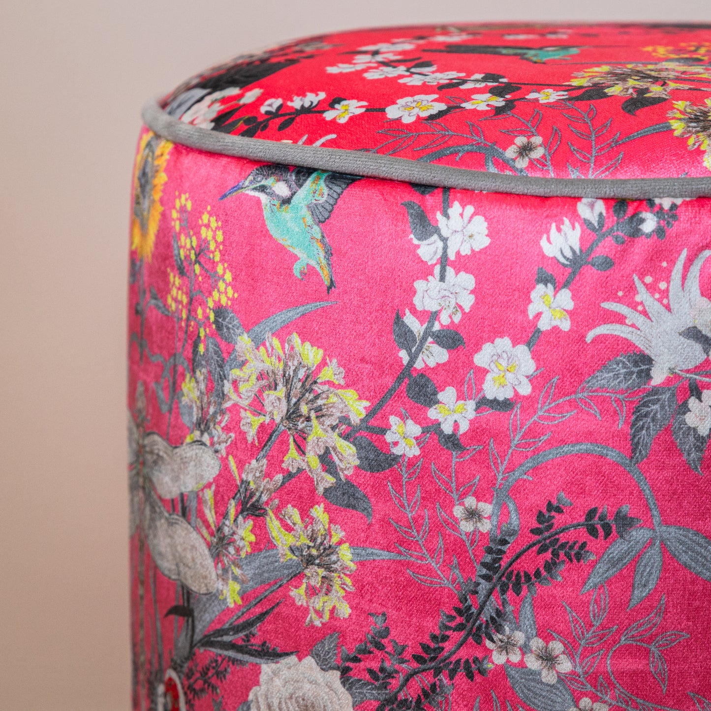 Drum Stool in Garden Treasures Candy Pink by Becca Who