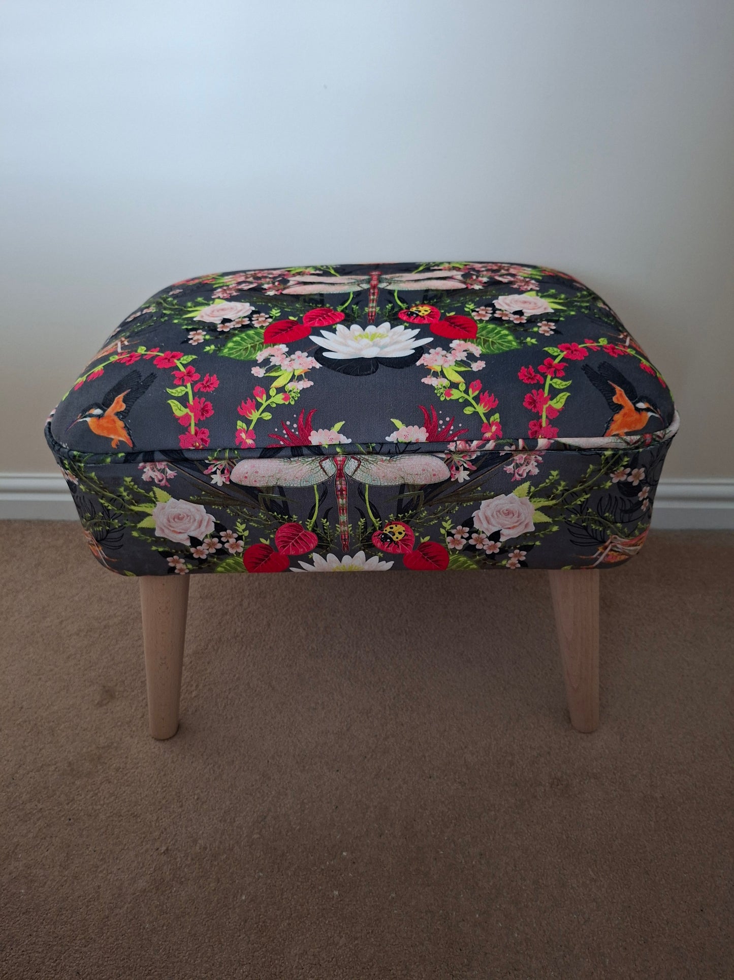 Contemporary Footstool in Garden Treasures Steel by Becca Who